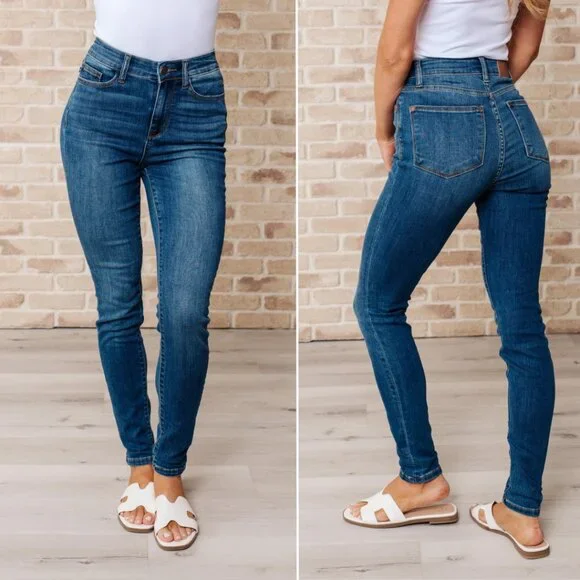 Judy Blue Skinny Jeans w/ Optional Cuff - Picture 2 of 15